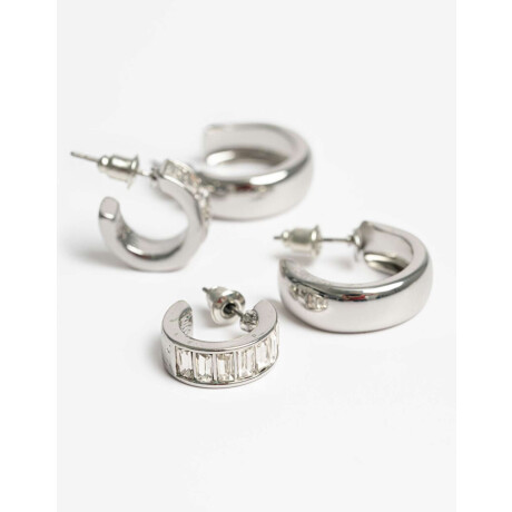 Aros Argollas Set Strass Cristal