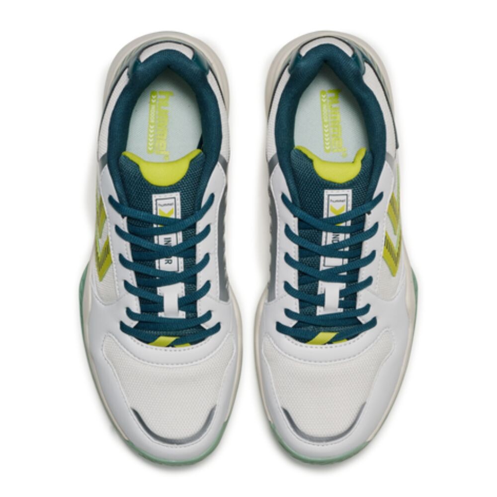 CALZADO DE HANDBALL ALL COURT BLANCO VERDE AMARILLO
