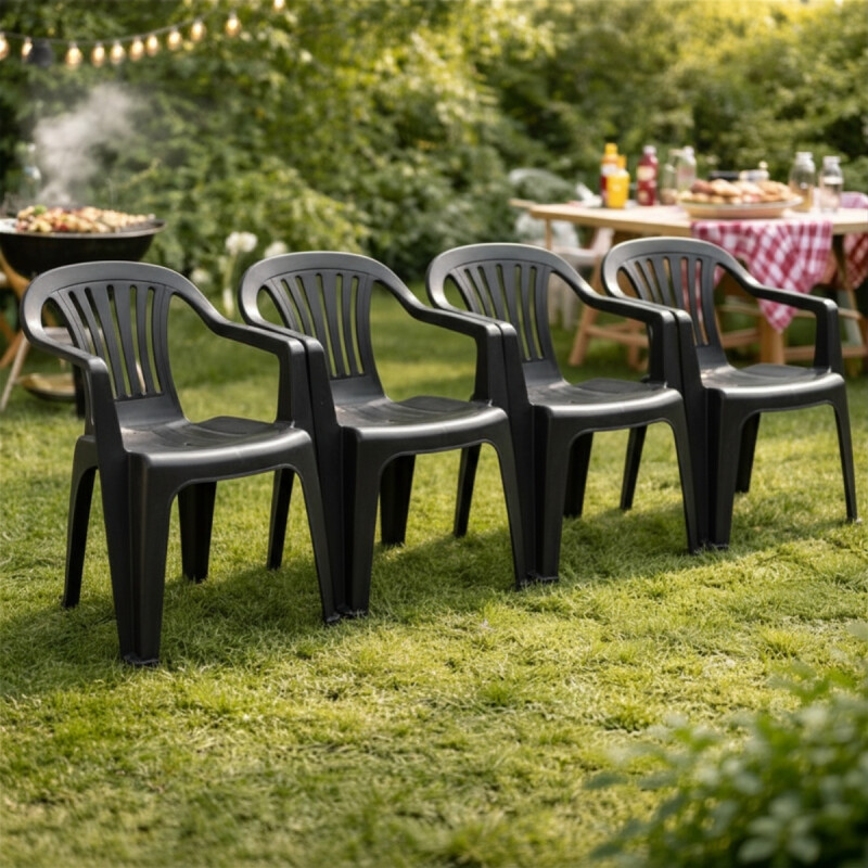 Set x4 Sillas Bela Vista con apoya brazos NEGRO
