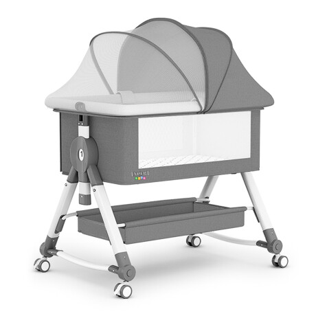 Cuna Colecho Moises Expert Kids Ruedas Mosquitero Gris