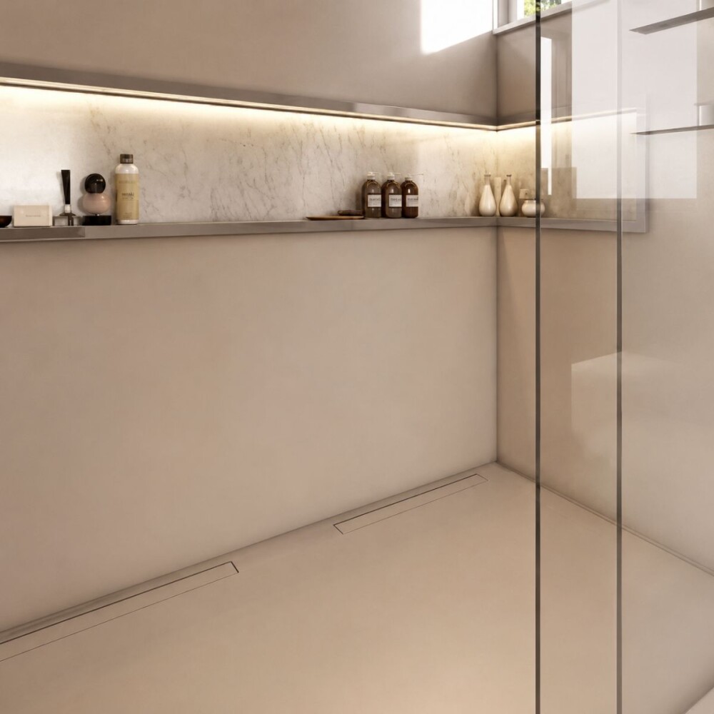 ELLEVE Receptaculo c/sifón tapa oculta 70cm Smart Elleve Receptaculo C/sifón Tapa Oculta 70cm Smart