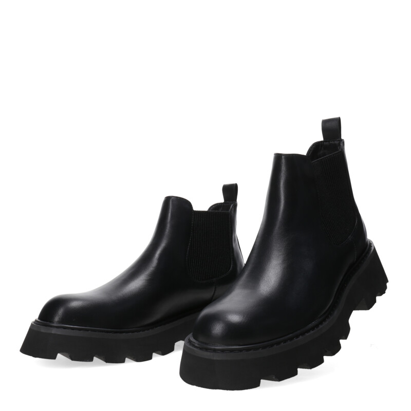 Bota de Mujer Miss Carol ROME tipo chelsea con elasticos laterales Negro