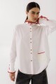 CAMISA OTA POPLIN CROCHET Blanco