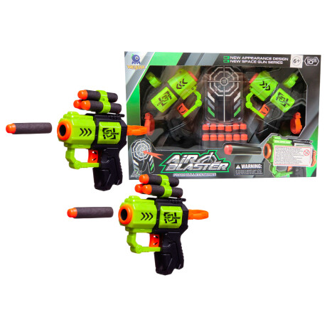 Set de 2 Pistolas de Dardos de Juguete con Diana y 12 Dardos Set de 2 Pistolas de Dardos de Juguete con Diana y 12 Dardos