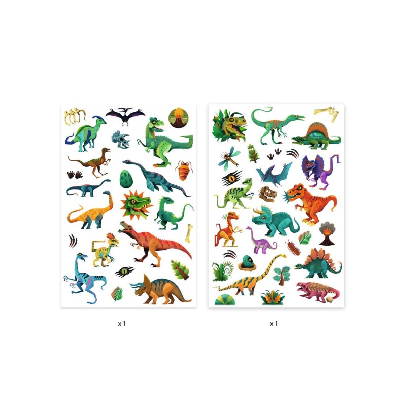 Set x50 Tatuajes removibles para niños Dinos