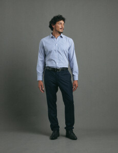 012687 CAMISA HARRINGTON LABEL Azul/blanco