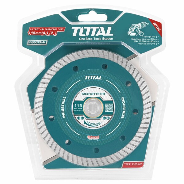 Disco Diamantado Turbo Ultra Fino para Amoladora 115mm Industrial Total Disco Diamantado Turbo Ultra Fino para Amoladora 115mm Industrial Total