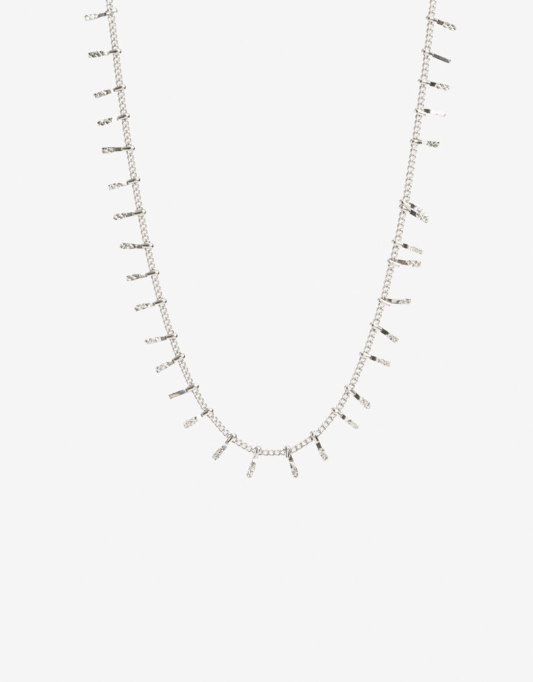 Collares Cortos Metal Collar Corto De Acero - Plateado
