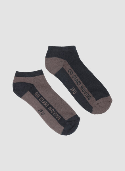Pack x 2 medias cortas linea de color Marron