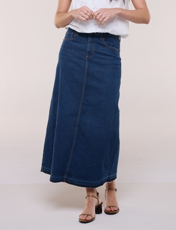Falda Maxi Denim JEAN OSCURO