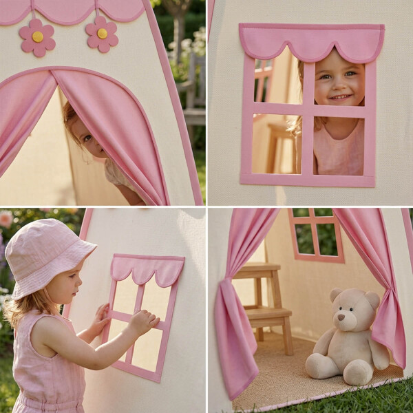 Carpa Casita Para Niños Chicos Casa Ventana Tipi Desarmable IMBACK Color Rosa Carpa Casita Para Niños Chicos Casa Ventana Tipi Desarmable IMBACK Color Rosa