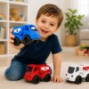 Set 3 vehiculos plastico ECO rojo