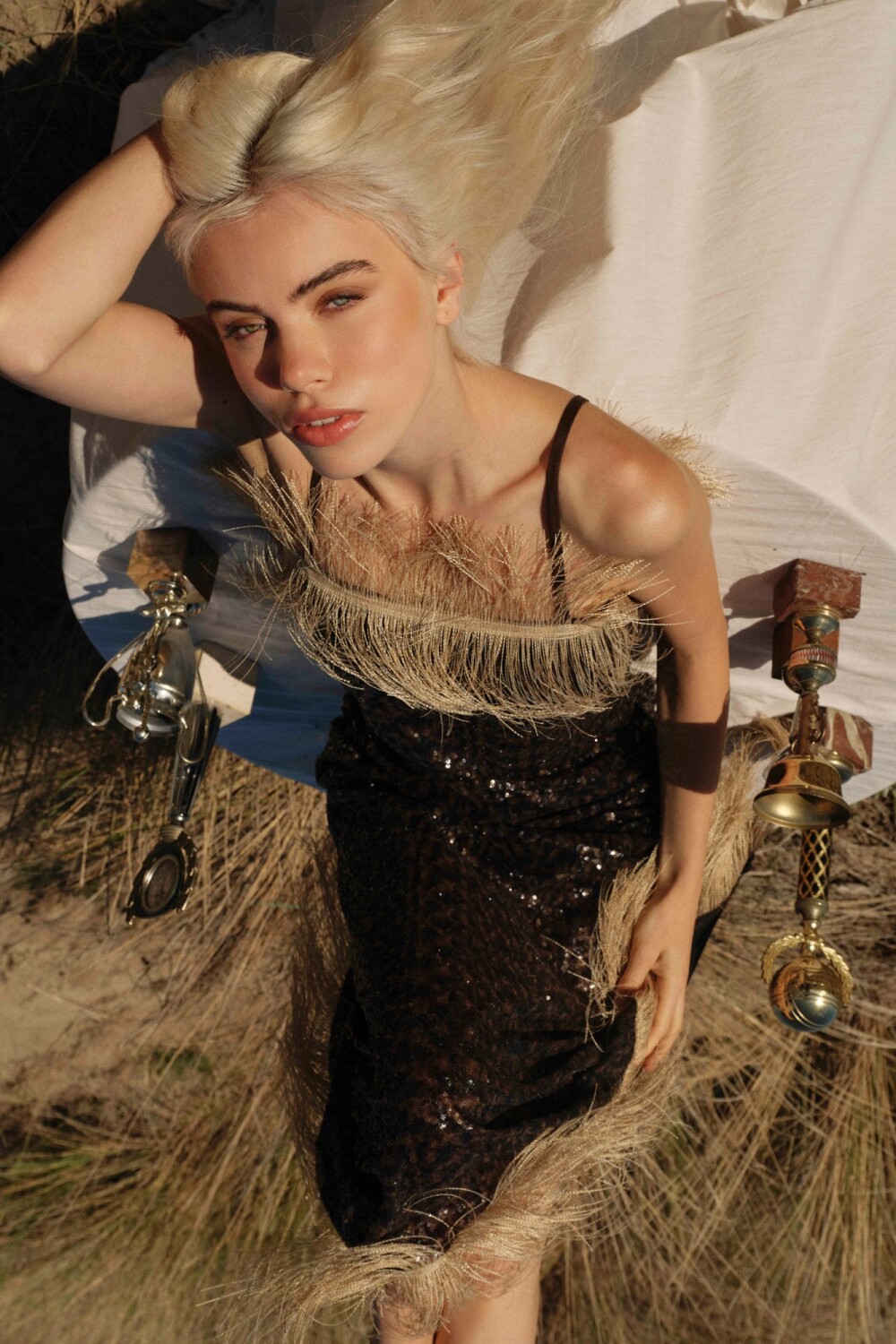 Tropical Glow Long Dress Chocolate