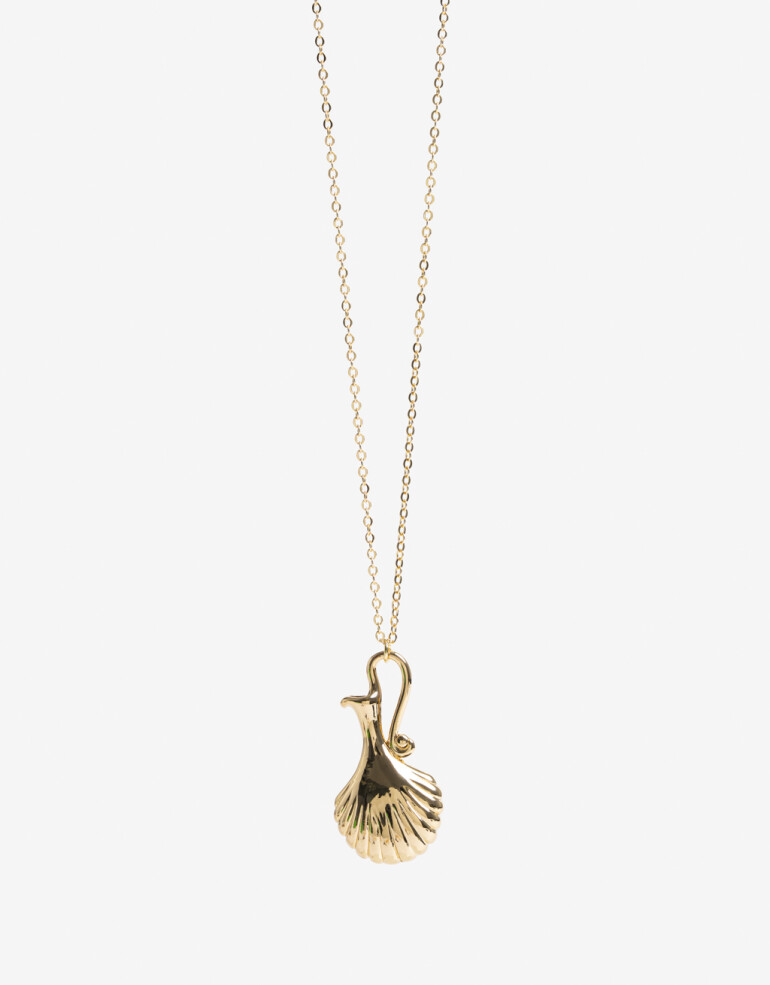 Collares Largos Color Collar Largo Metal Florero - Dorado