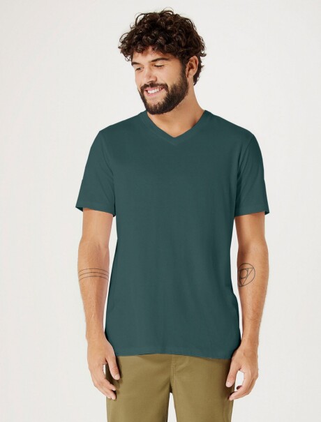 CAMISETA BÁSICA UNISSEX VERDE OSCURO