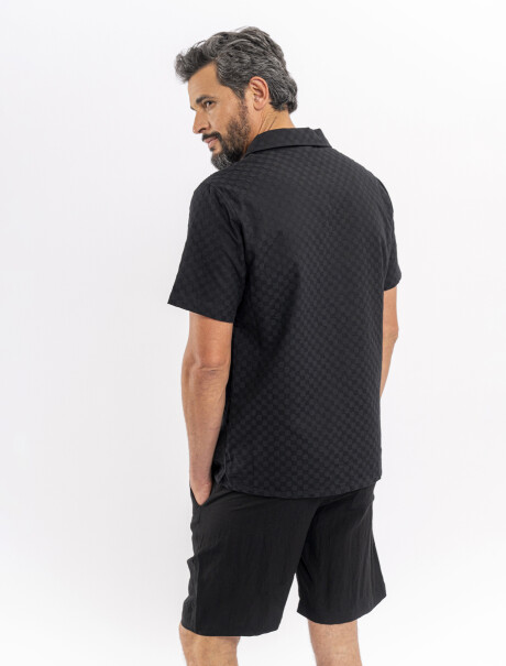 Camisa m/c damero negro
