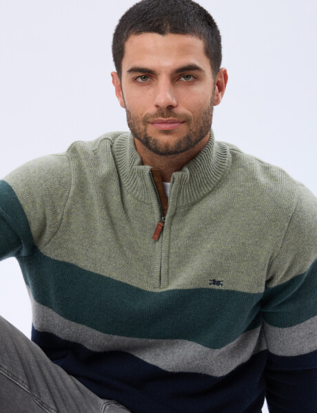 BUZO TEJIDO A RAYAS Azul