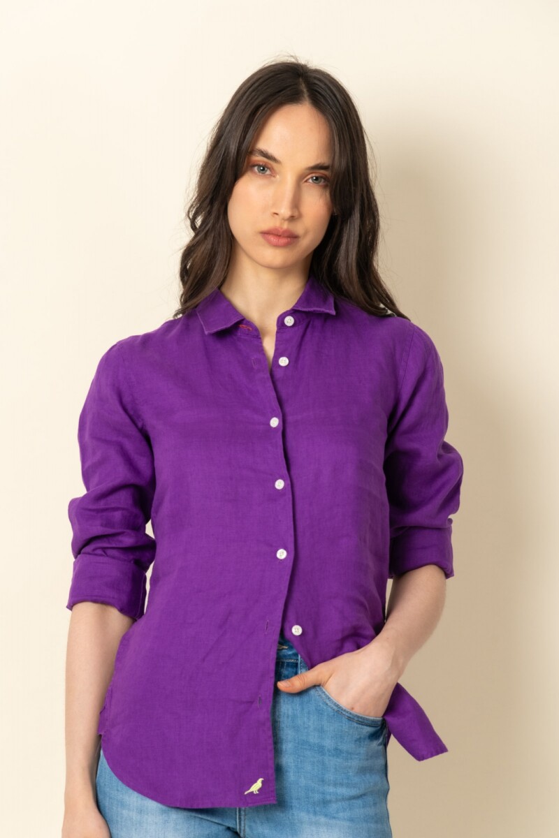 Camisa Lino dama - Violeta 
