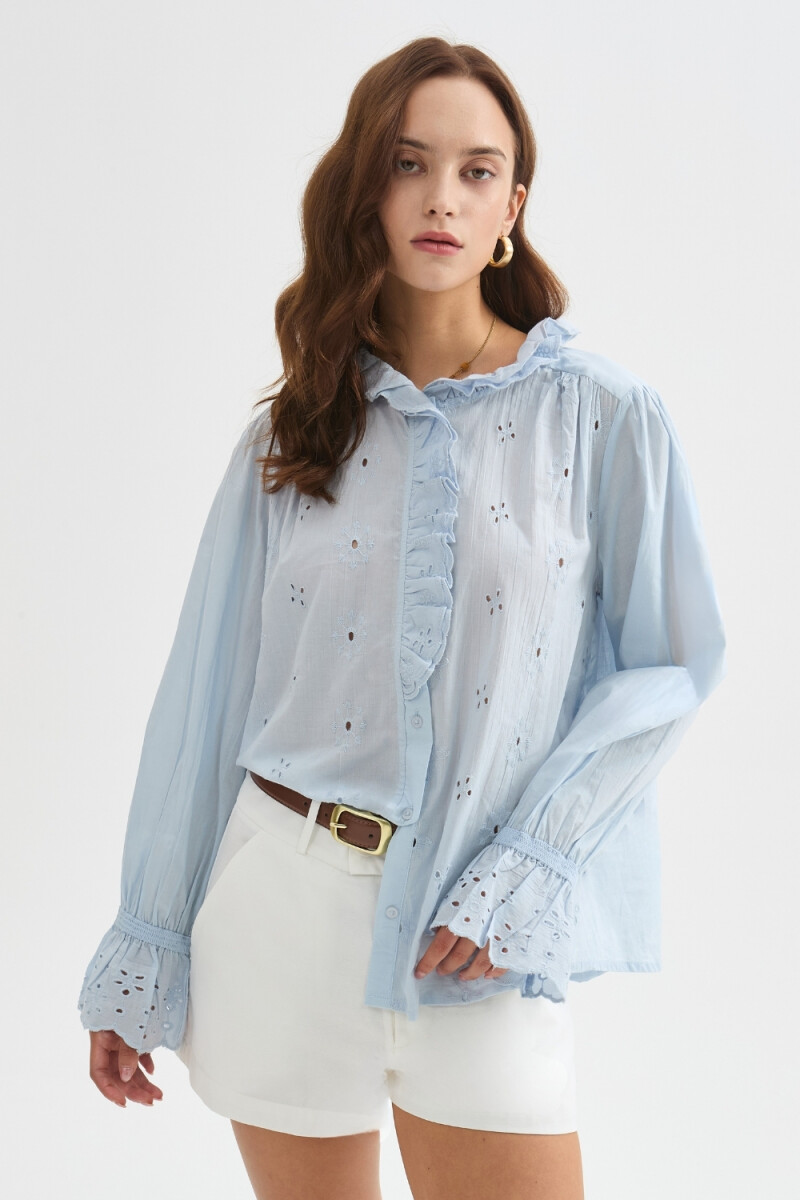 Camisa Jiardin - Celeste Claro 