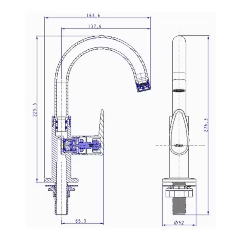 Grifo cocina mesa ALLURE DECORE gris mate Grifo Cocina Mesa Allure Decore Gris Mate