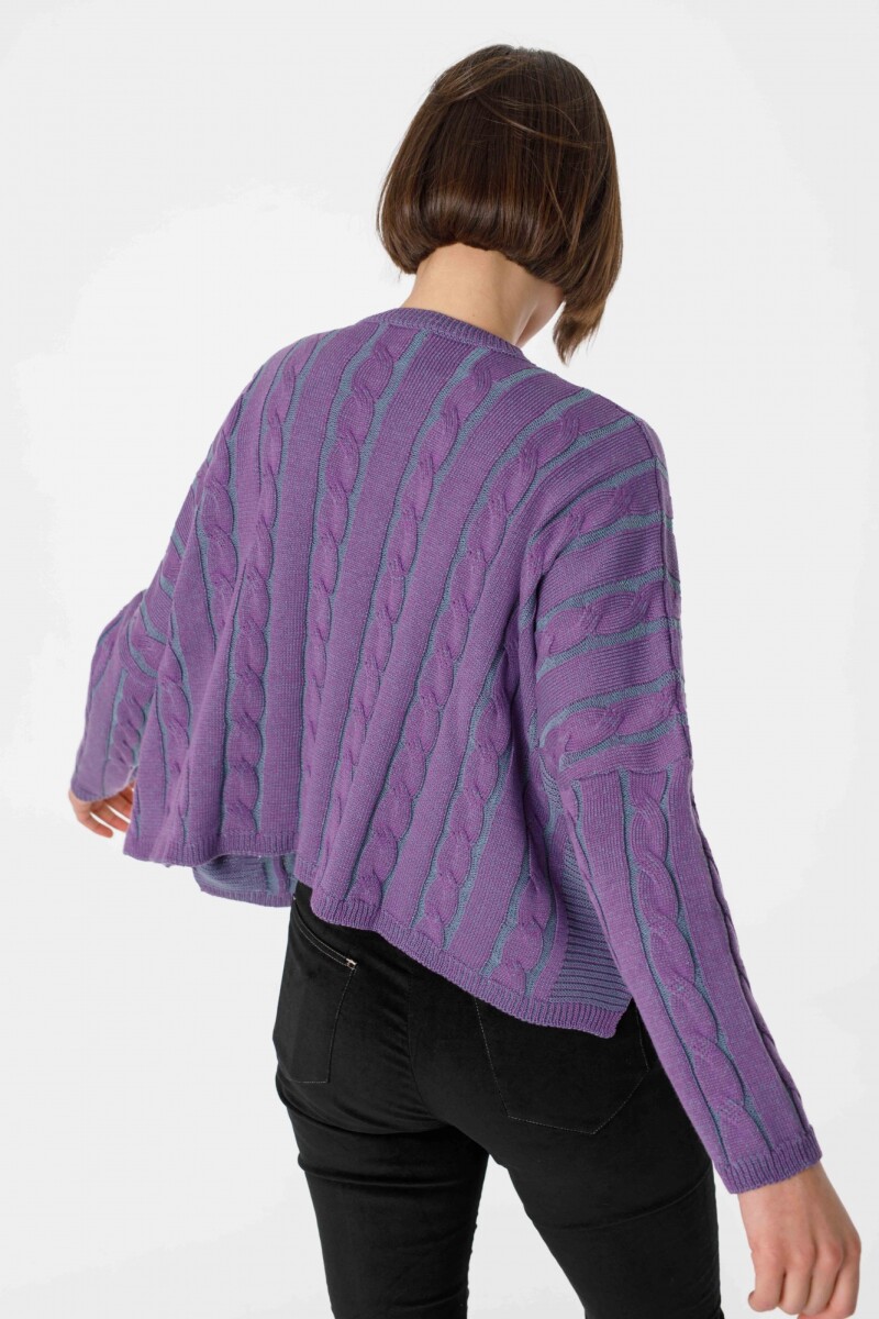 Sweater Oceano Crop Petroleo/Violeta