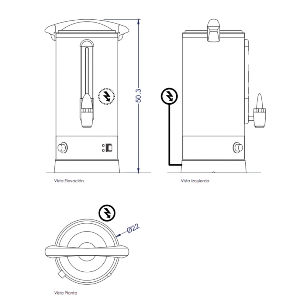 Hervidor de Agua 10 Litros VHA-10 Hervidor de Agua 10 Litros VHA-10