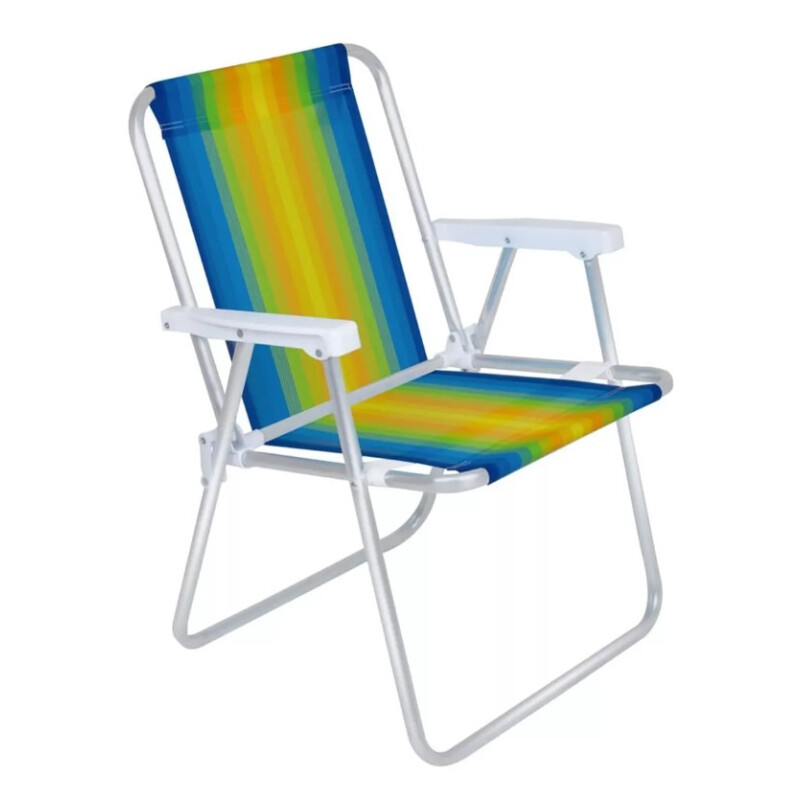 Silla Alta Playa Jardin Mor Aluminio Plegable Rayas Silla Alta Playa Jardin Mor Aluminio Plegable Rayas