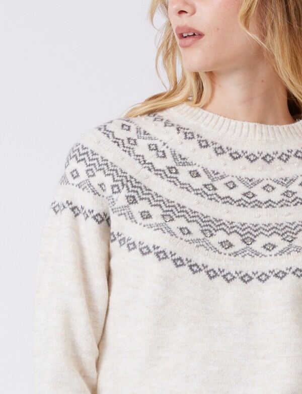 Buzo Perlas Printed CRUDO/MULTI