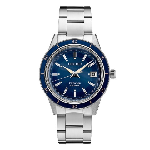 Reloj Seiko Pressage SRPG05J1 para hombre con correa de acero Azul