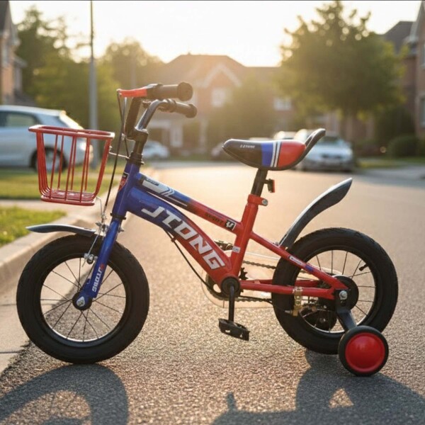 Bicicleta Infantil Yjtong Rod 12 Canasto Parrilla Rueditas Rojo 1