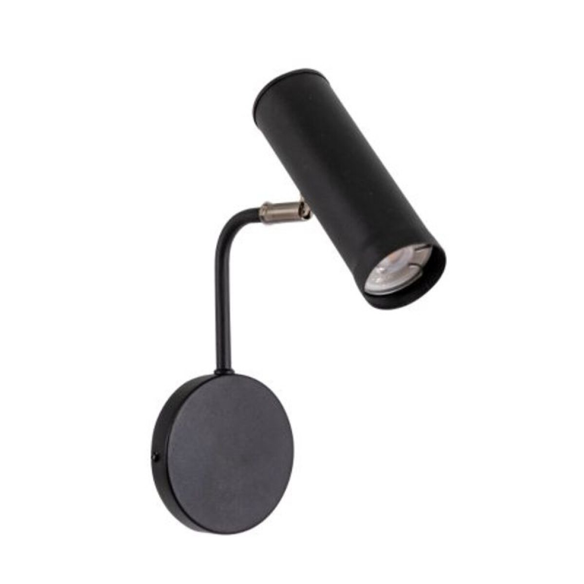 APLIQUE CON BASE REDONDA C/ CABEZAL TUBO METALICO 1L GU10 NEGRO 