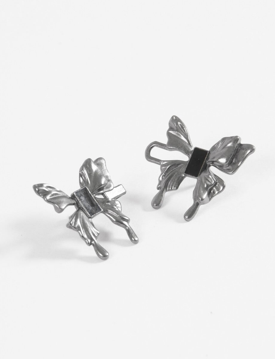 Prendedor doble moña - peltre 