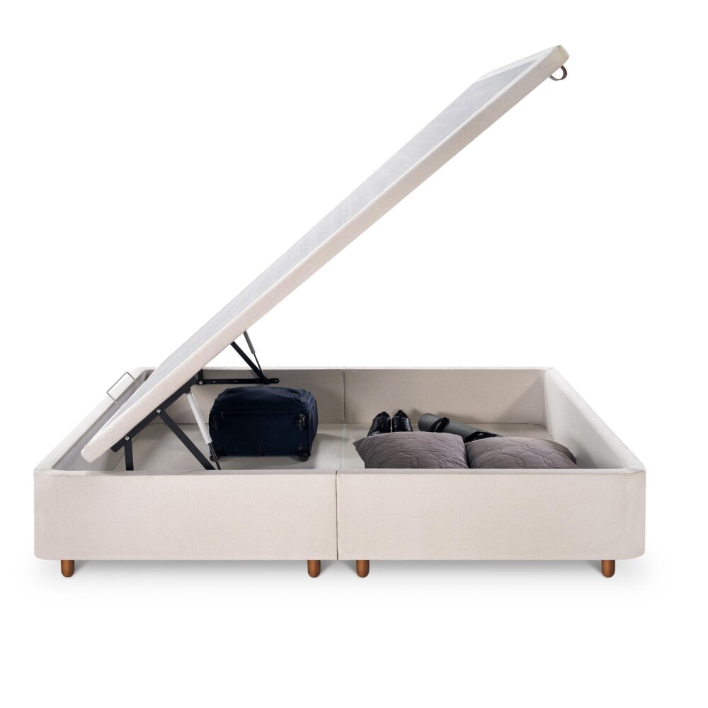 BOX BAÚL QUEEN MADERA NATURAL-BEIGE PREMIUM