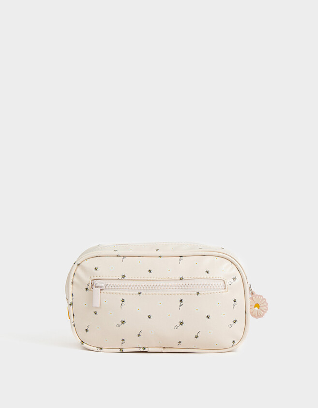 Cartucheras PU Cartuchera De Pu Estampada Y Bordada Con Bolsillo - Blanco Crema