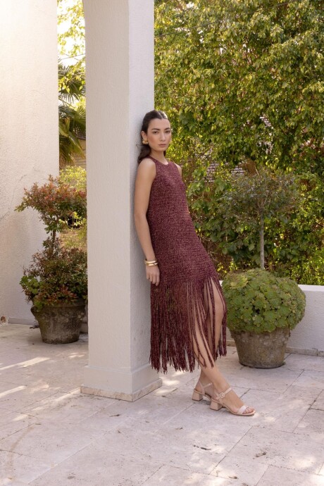 Vestido New Campo Bordó
