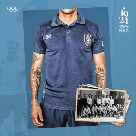 CAMISETA AUF TIPO POLO DRY FIT MARINO