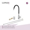 Pileta de cocina Lumax Acero Doble Bacha Monocomando 78x42 cm Negro