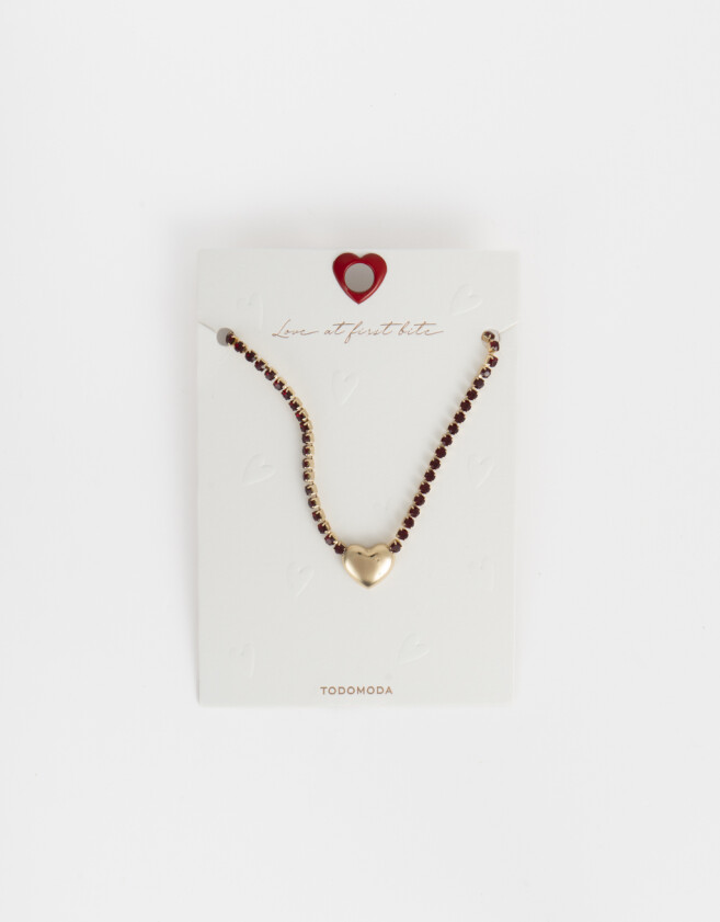 Collares Cortos Con corazón Collar Corto Con Corazón - Dorado