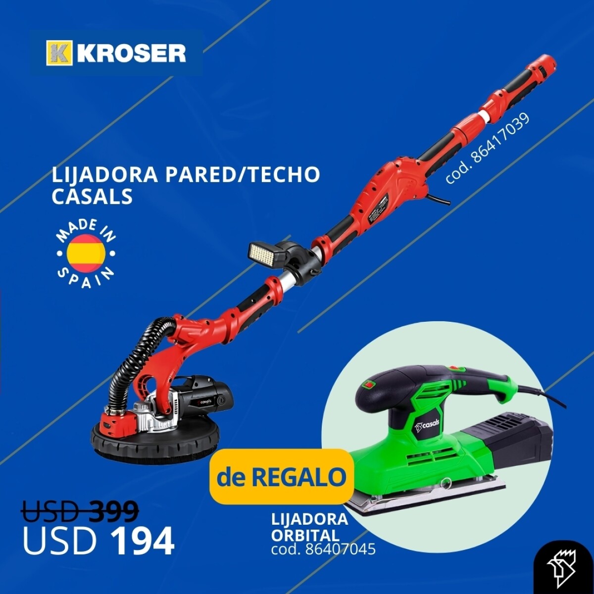 LIJADORA PARED/TECHO 9* 710W CLS710VCE CASALS + LI - N/a 