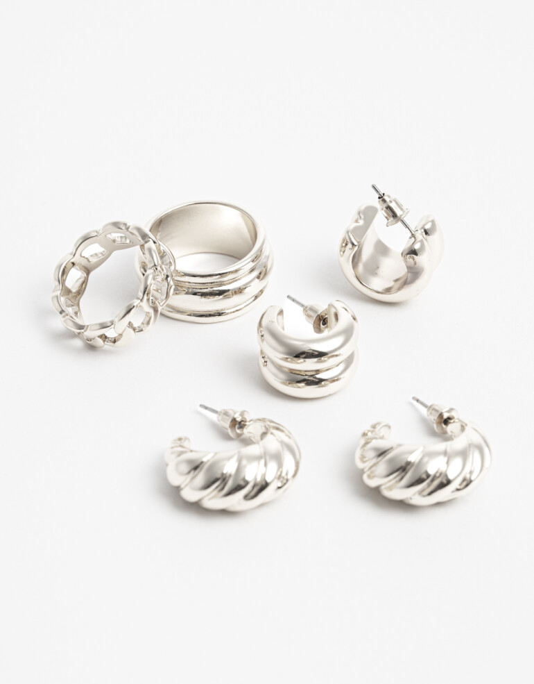 Bijouterie Set Metal Bijouterie Set Vintage - Plateado