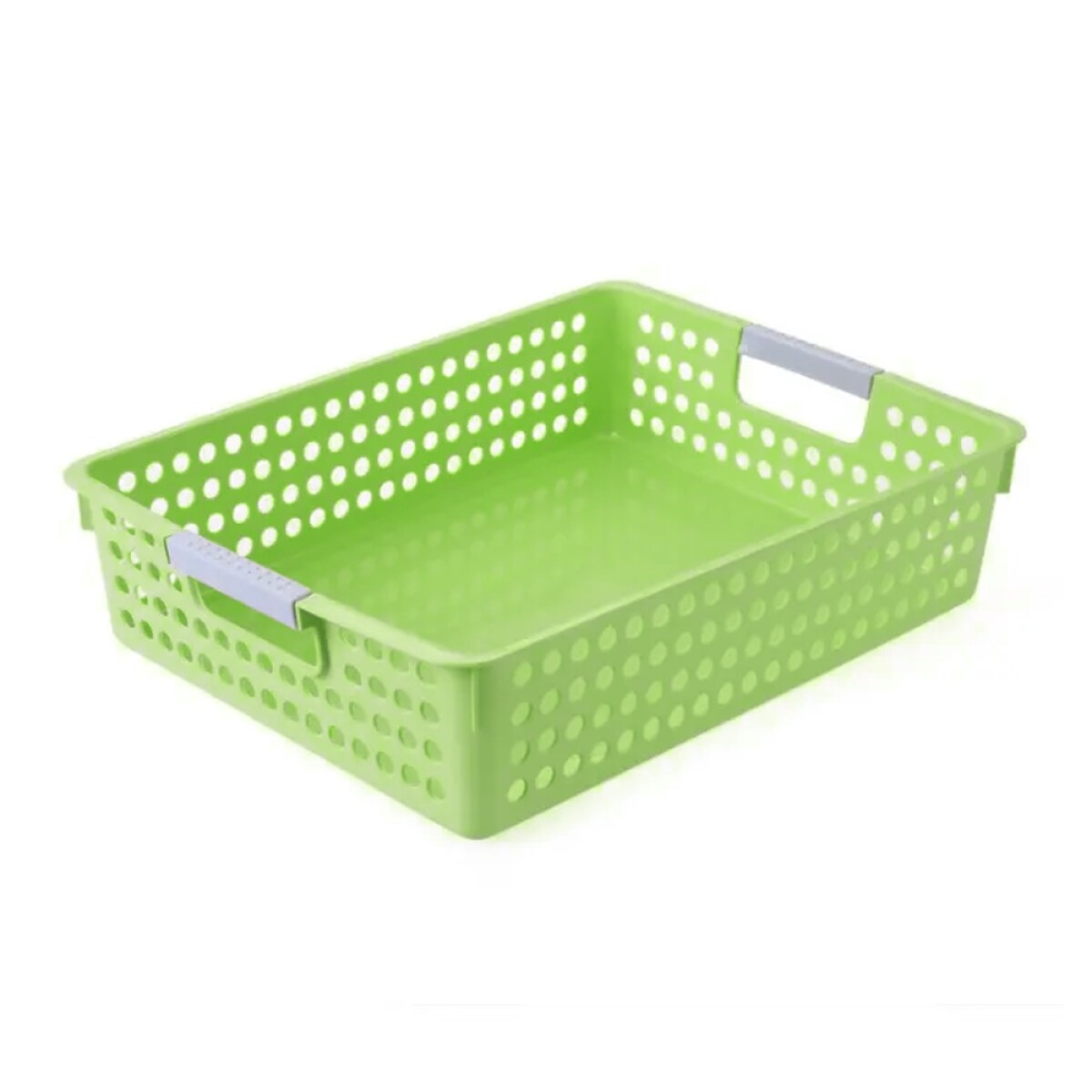 Caja Organizadora Baja Canasto Multiuso Grande en Plástico - Verde 