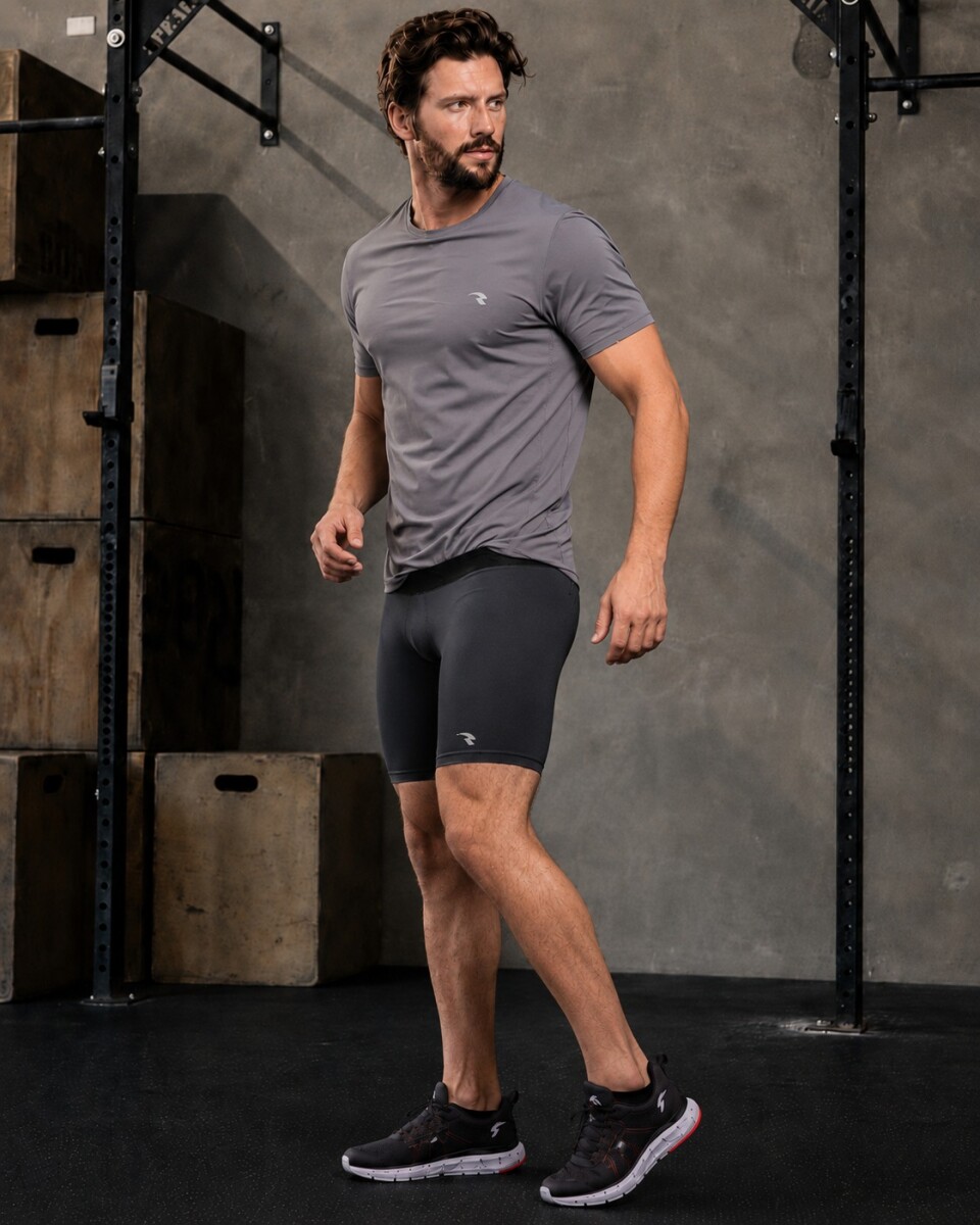 Remera Deportiva de Microfibra. - Gris 