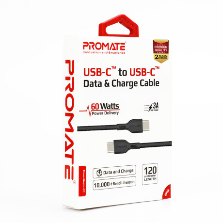 Cable Promate Usb-c Usb-c 1.2 Mts Negro Cable Promate Usb-c Usb-c 1.2 Mts Negro