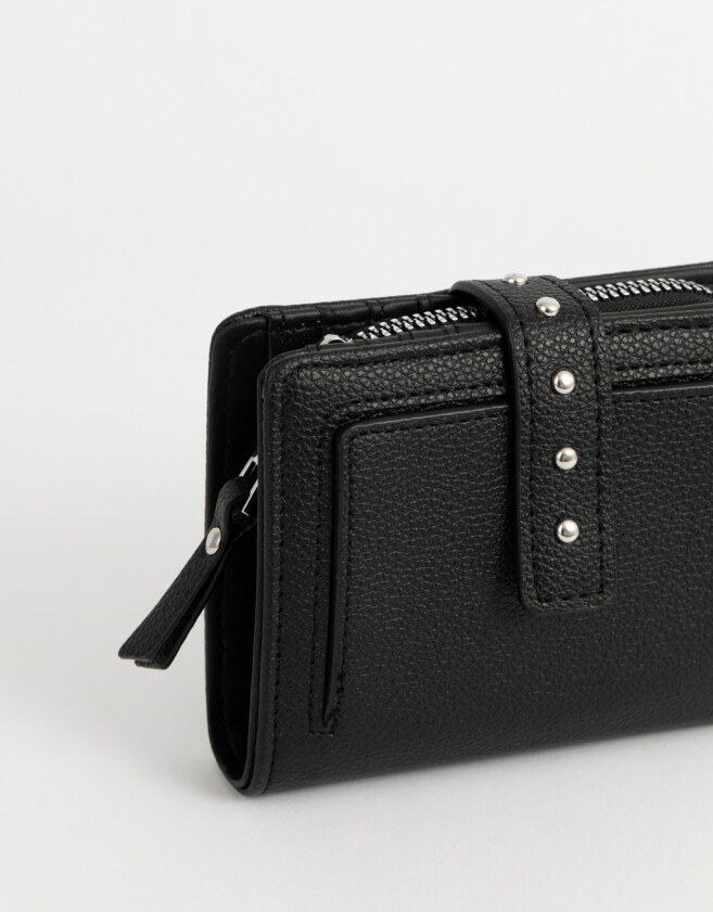 Billetera Boho Billetera Con Snap - Negro