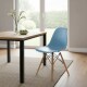 Silla Eames Lumax De Diseño Moderno Con Asiento Liso Y Patas De Madera Para Hogar Celeste