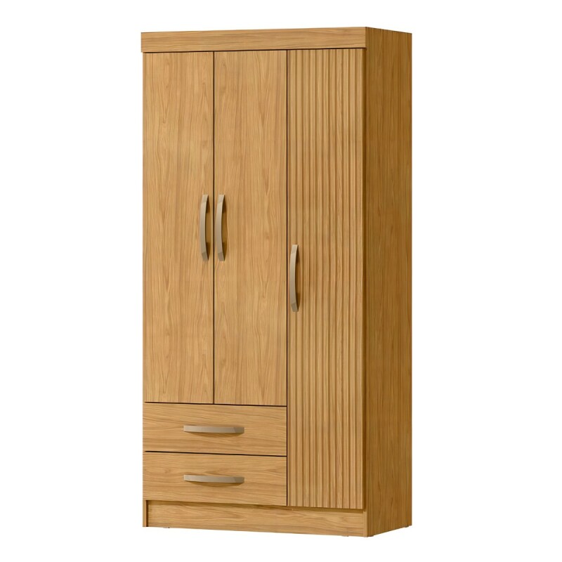 Ropero 3 Puertas 2 Cajones 5 Estantes Terrano Almendra Ropero 3 Puertas 2 Cajones 5 Estantes Terrano Almendra