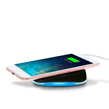 Cargador Pad Inalámbrico para Celular con Luz Led Negro