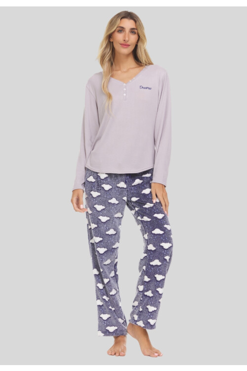 PIJAMA EN FLEECE GRIS
