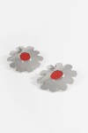 Caravanas flor plateado