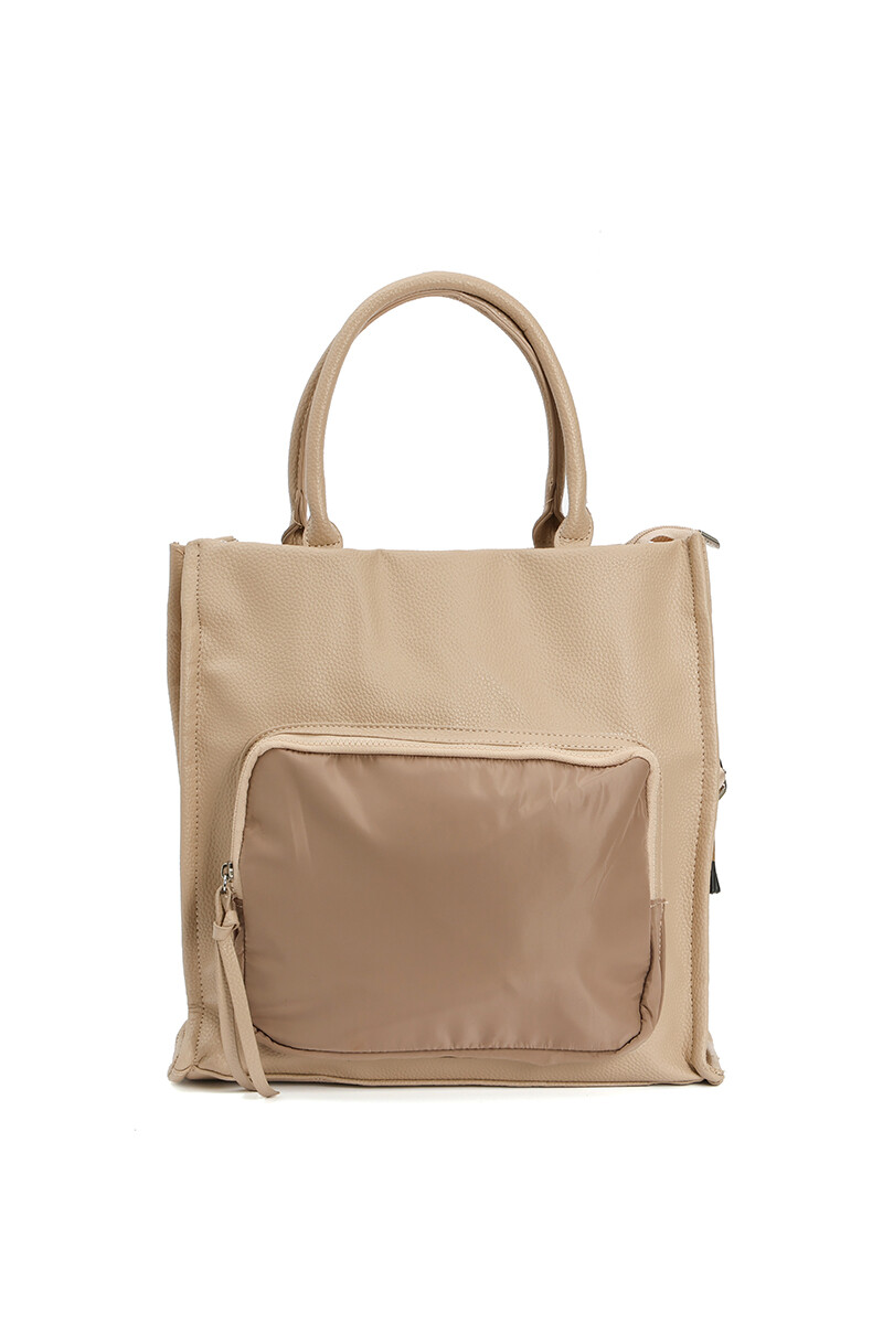 Cartera con bolsillo frontal Beige